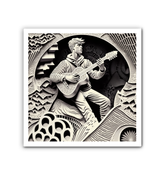 Close-up detail of Indie Folk Serenade Wrapped Canvas texture.